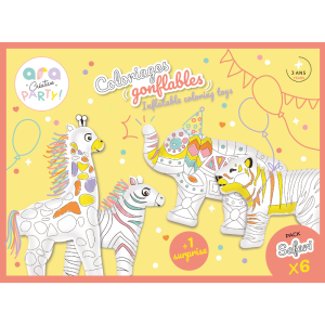 Pack Anniversaire Safari - x6 Coloriages gonflables