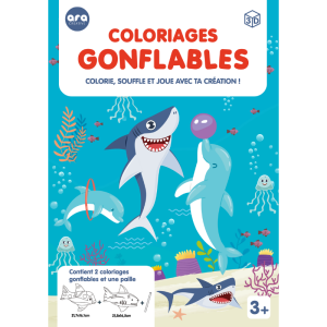 2 Coloriages gonflables - Requin & Dauphin à colorier et à gonfler